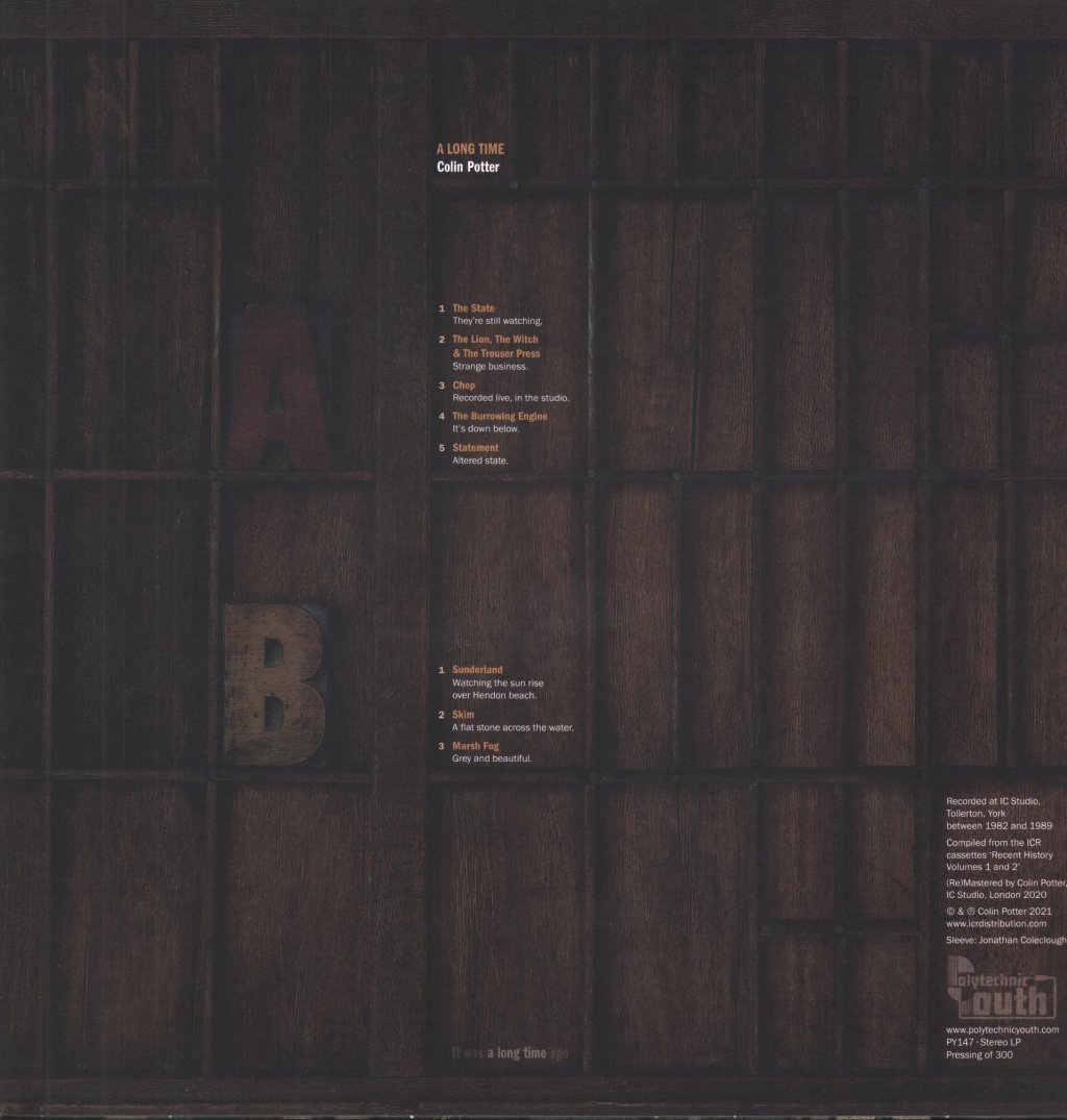 Colin Potter - A Long Time - Lp