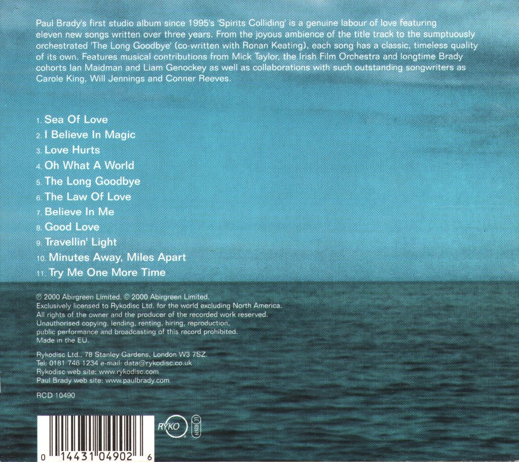 Paul Brady - Oh What A World - Cd