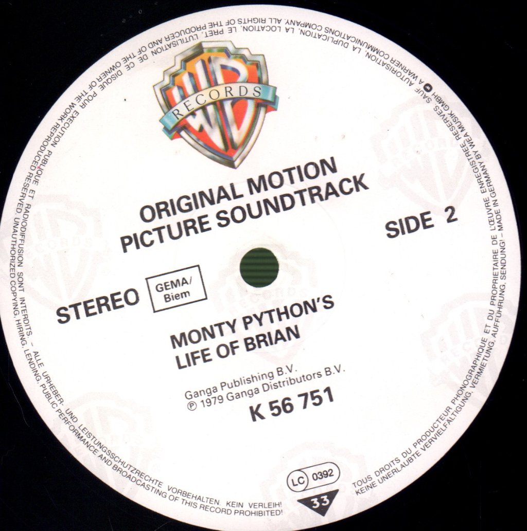 Monty Python - Life Of Brian (Original Soundtrack Recording) - Lp
