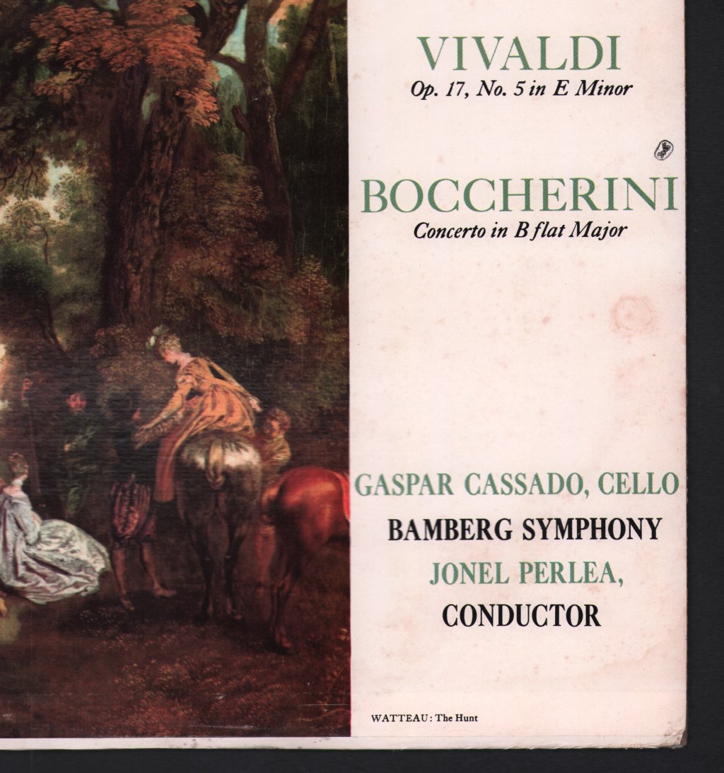 Gaspar Cassado / Bamberg Symphony Orchestra / Jonel Perlea - Cello Concertos - Haydn / Vivaldi / Boccherini - Lp