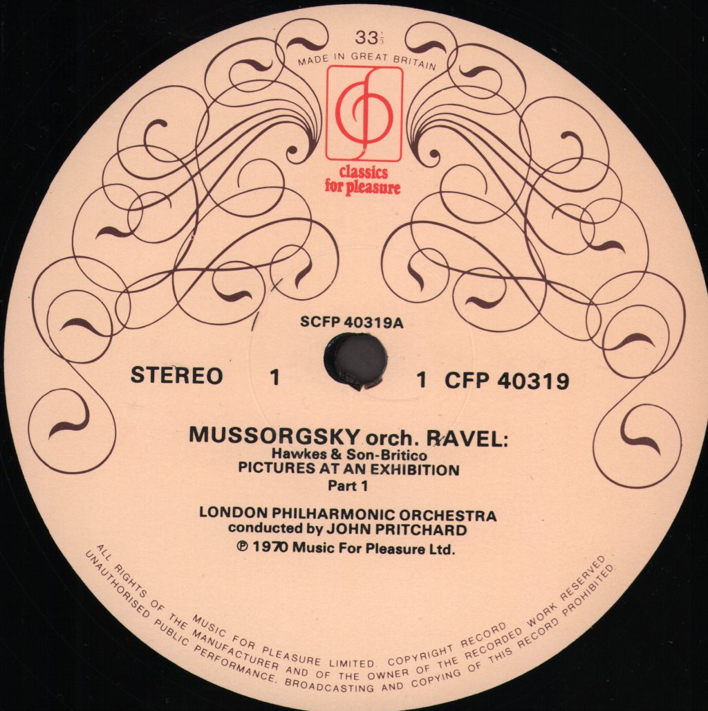 John Pritchard / London Philharmonic Orchestra - Mussorgsky - Pictures At An Exhibition / Prokofiev - Lp
