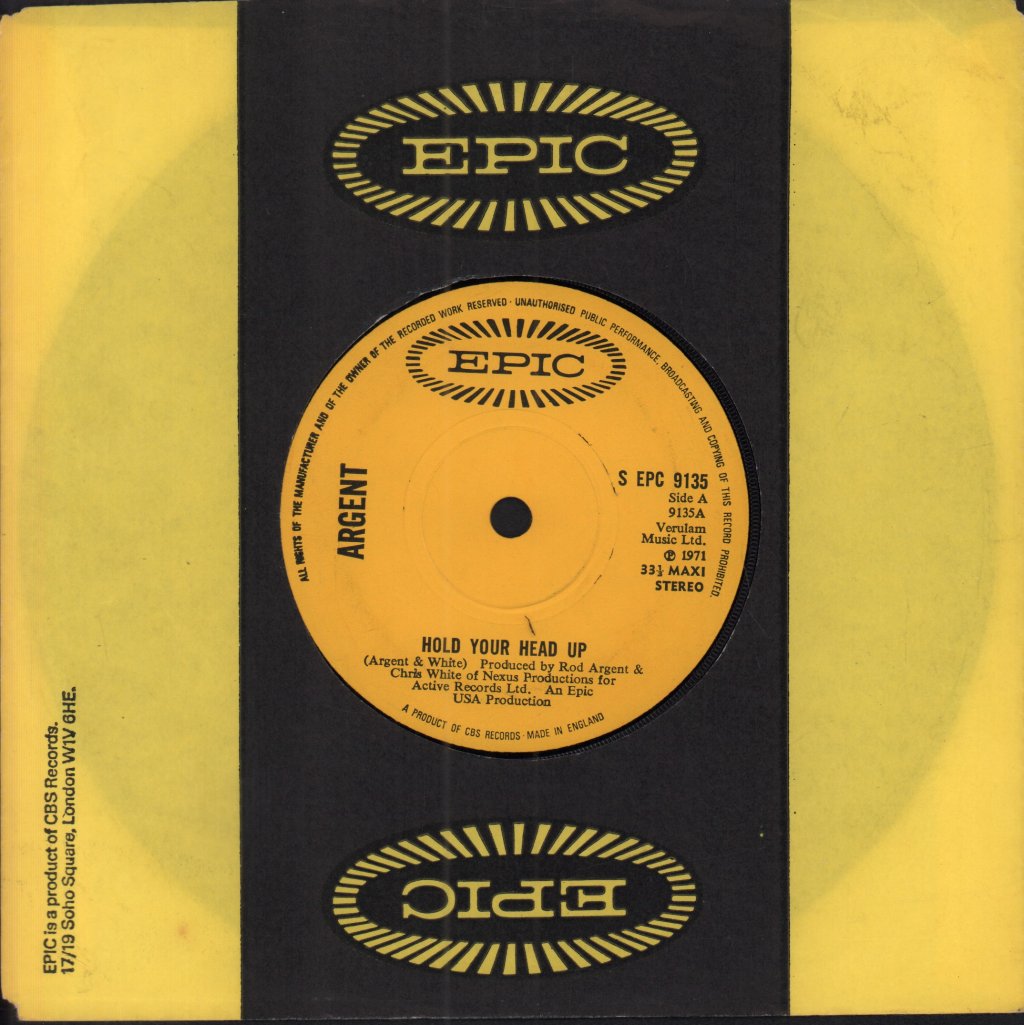 Argent - Hold Your Head Up - 7 Inch