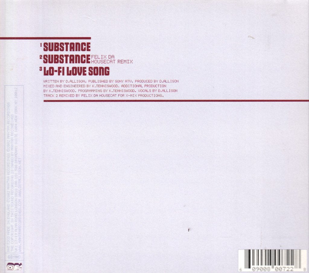 Dot Allison - Substance - Cd