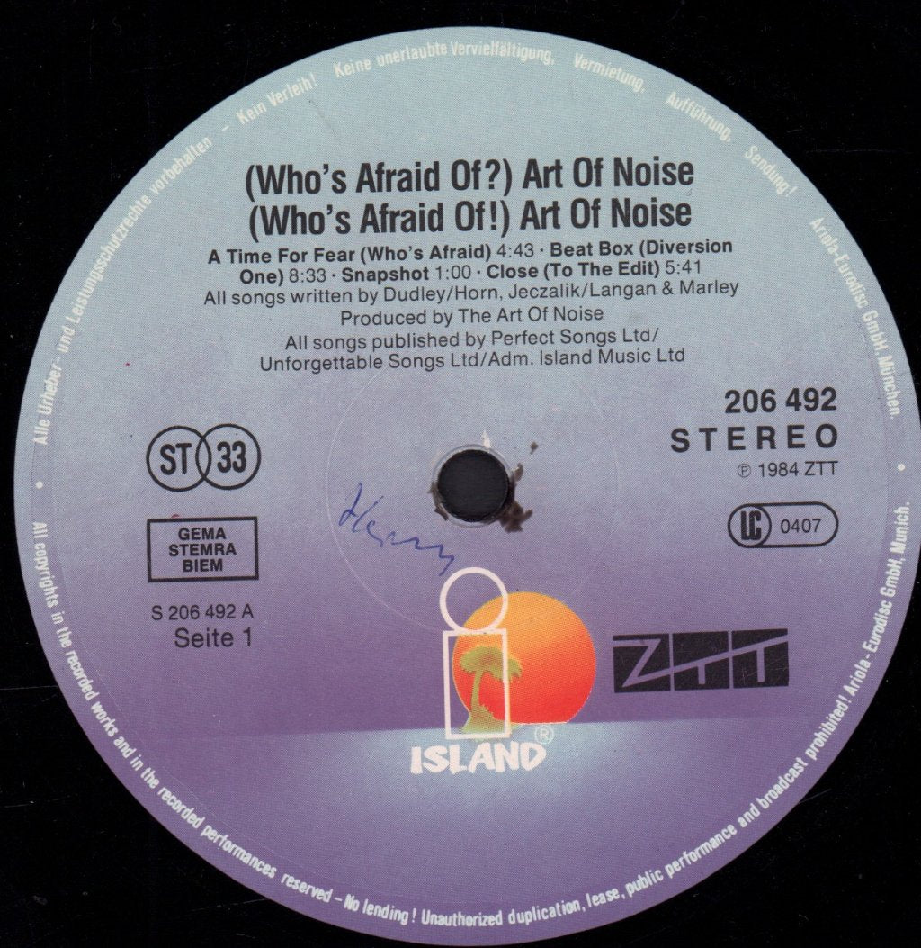 Art Of Noise - Who's Afraid Of - Lp