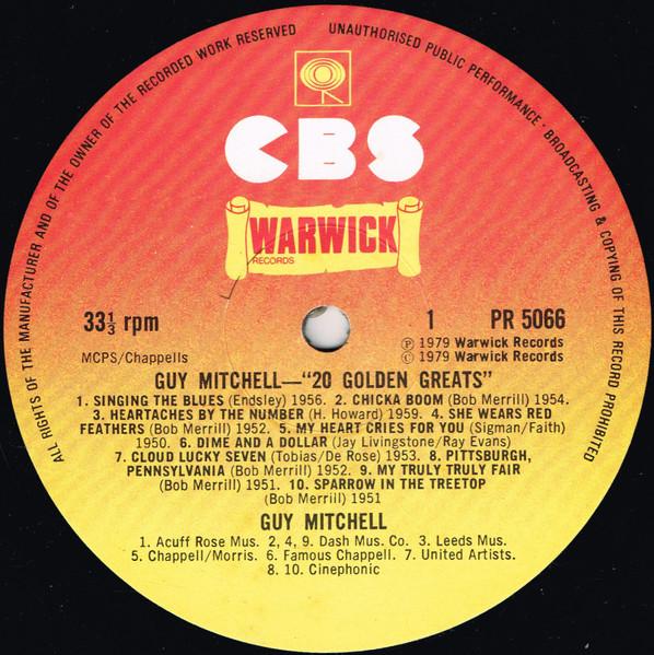 Guy Mitchell - 20 Golden Greats - Lp
