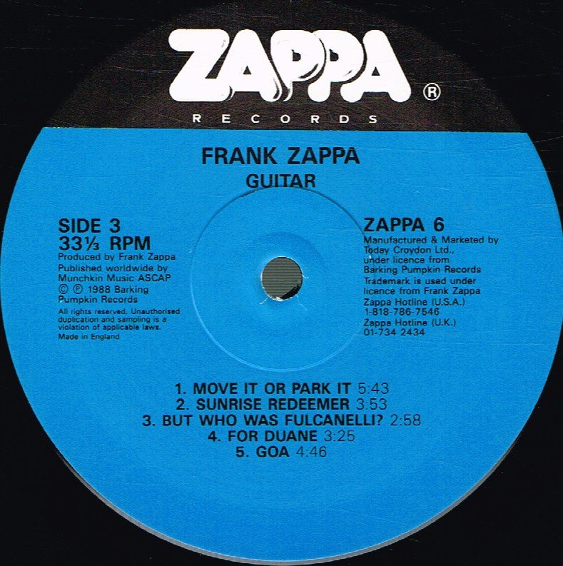Frank Zappa - Guitar - Double Lp