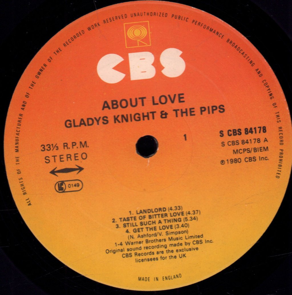 Gladys Knight And The Pips - About Love - Lp