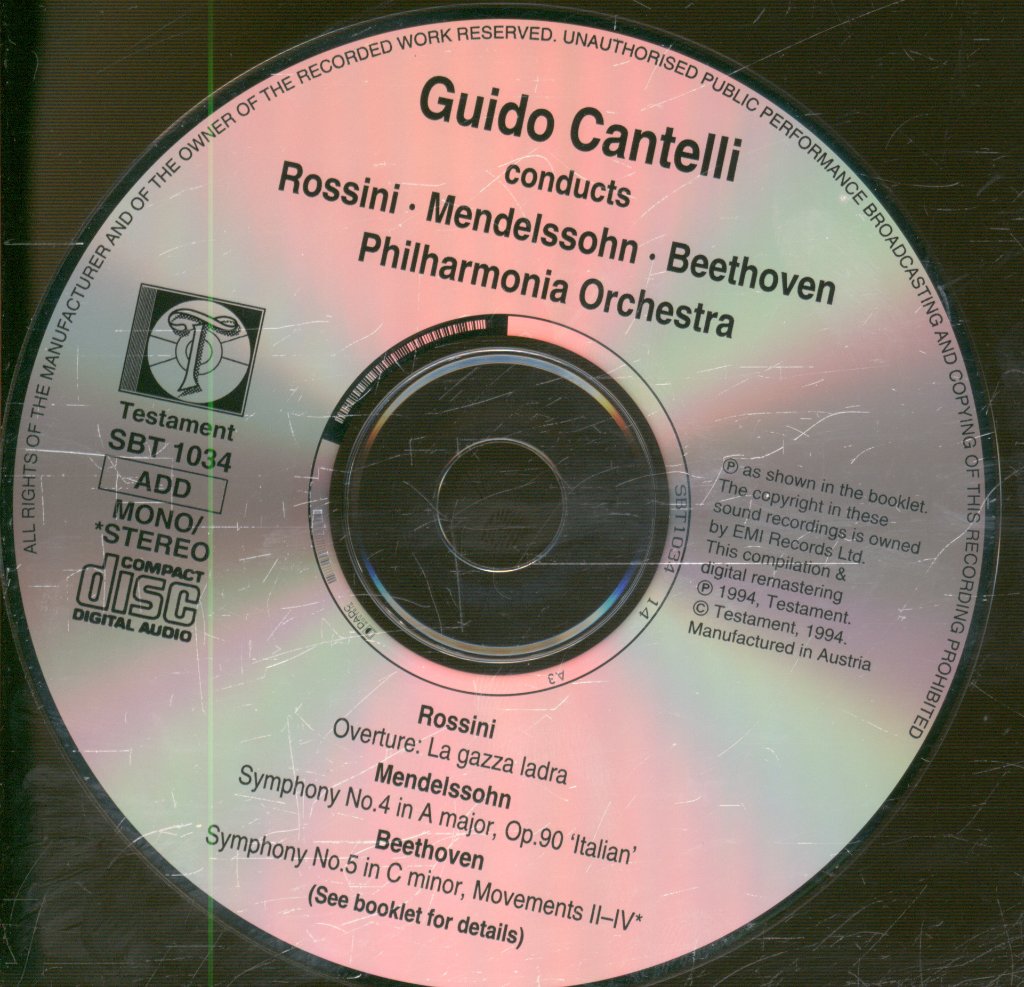 Guido Cantelli, Philharmonia Orchestra - Guido Cantelli Conducts Rossini • Mendelssohn • Beethoven - Cd