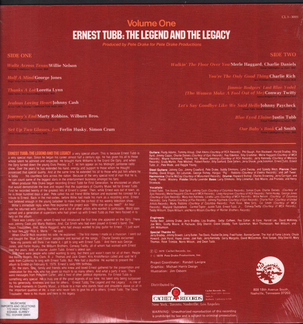 Ernest Tubb - Ernest Tubb Legend And The Legacy Volume One - Lp