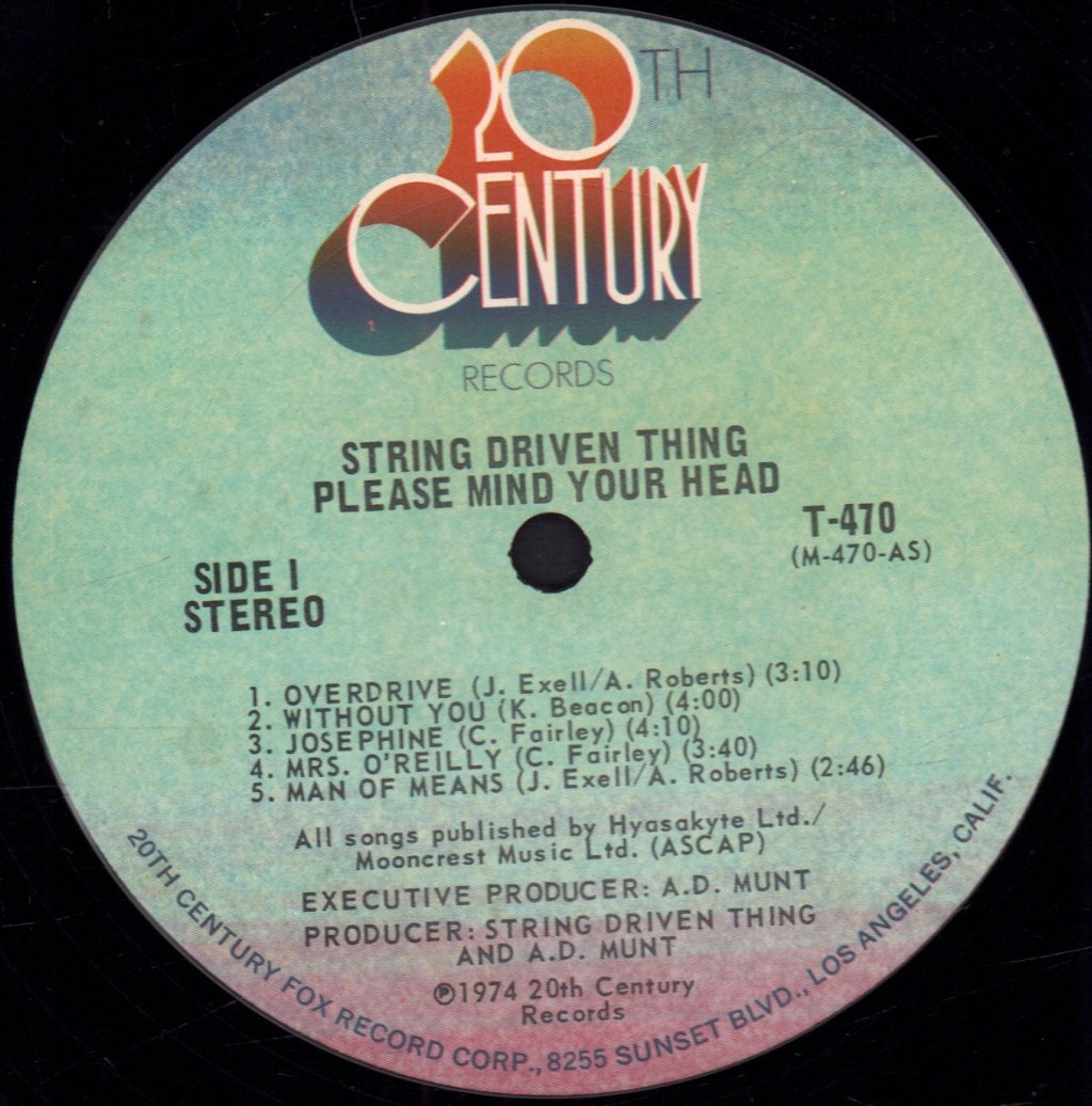 String Driven Thing - Please Mind Your Head - Lp
