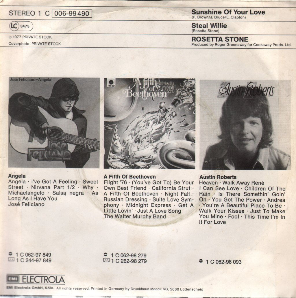 Rosetta Stone (Glam) - Sunshine Of Your Love - 7 Inch