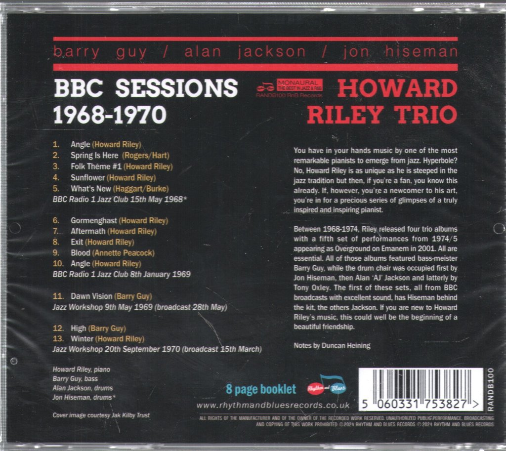 Howard Riley Trio - BBC Sessions 1968-1970 - Cd