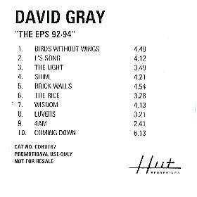 David Gray - EP's 92-94 - Cdr
