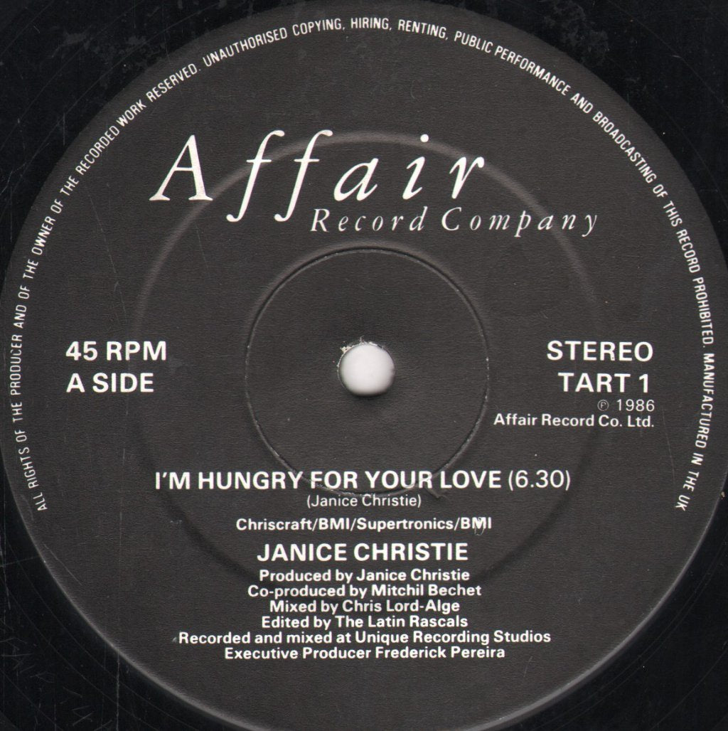 Janice Christie - I'm Hungry For Your Love - 12 Inch