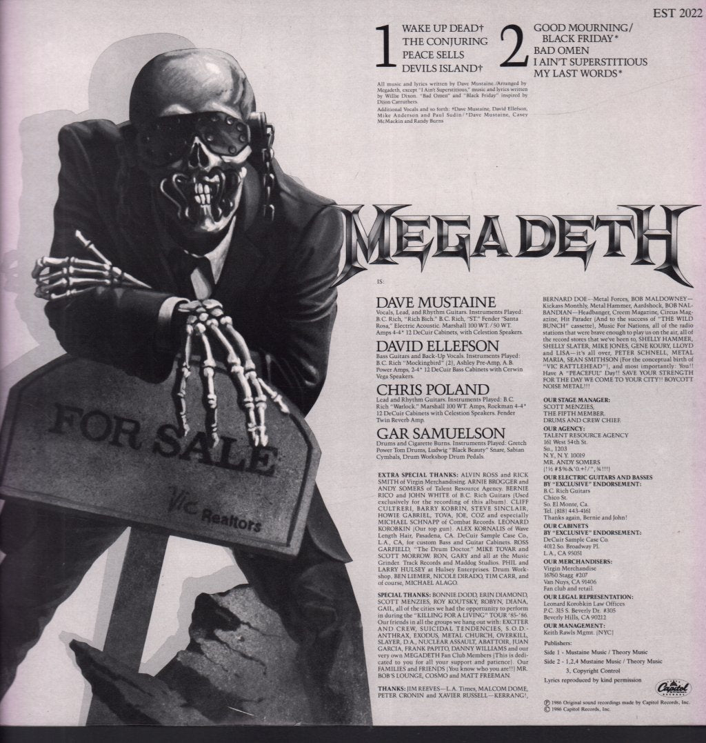 Megadeth - Peace Sells...but Who's Buying - Lp
