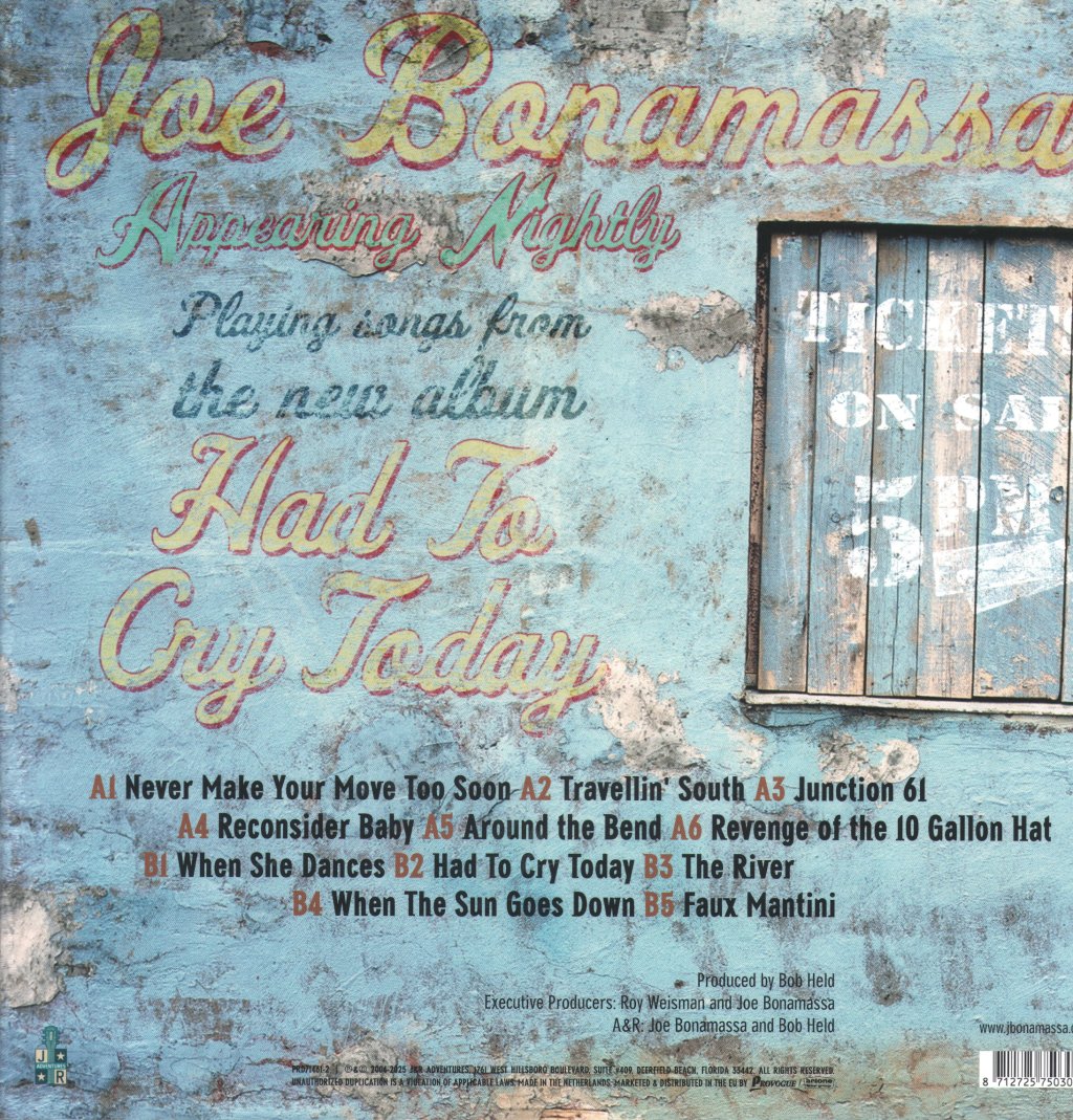 Joe Bonamassa - Had To Cry Today - Lp