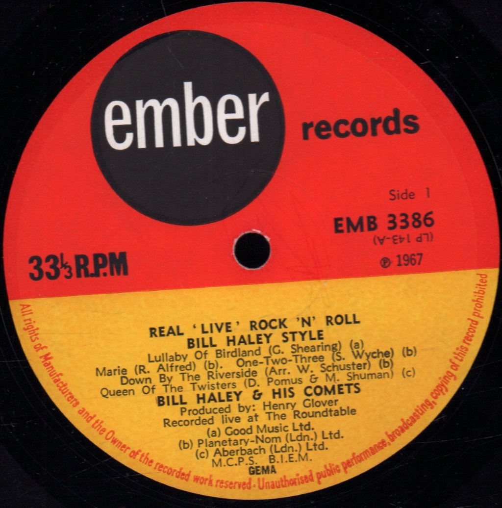 Bill Haley - Real 'Live' Rock 'N' Roll Bill Haley Style - Lp