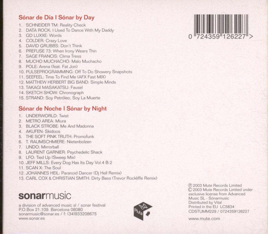 Various Artists - Sónar 2003 - Double Cd