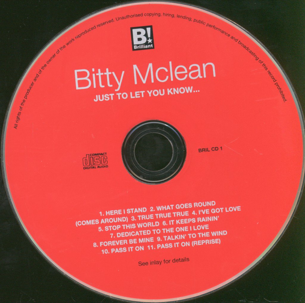 Bitty Mclean - Just To Let You Know - Cd