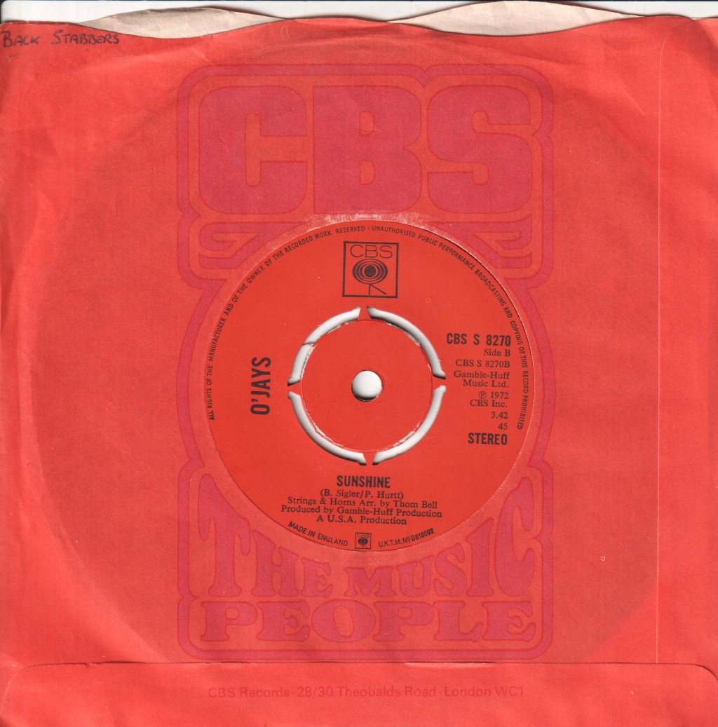 O'Jays - Back Stabbers - 7 Inch