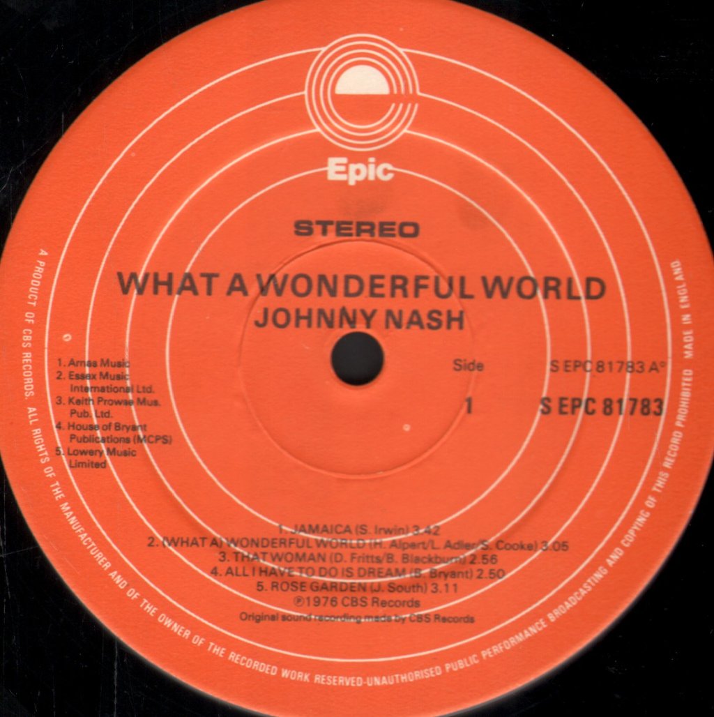 Johnny Nash - What A Wonderful World - Lp