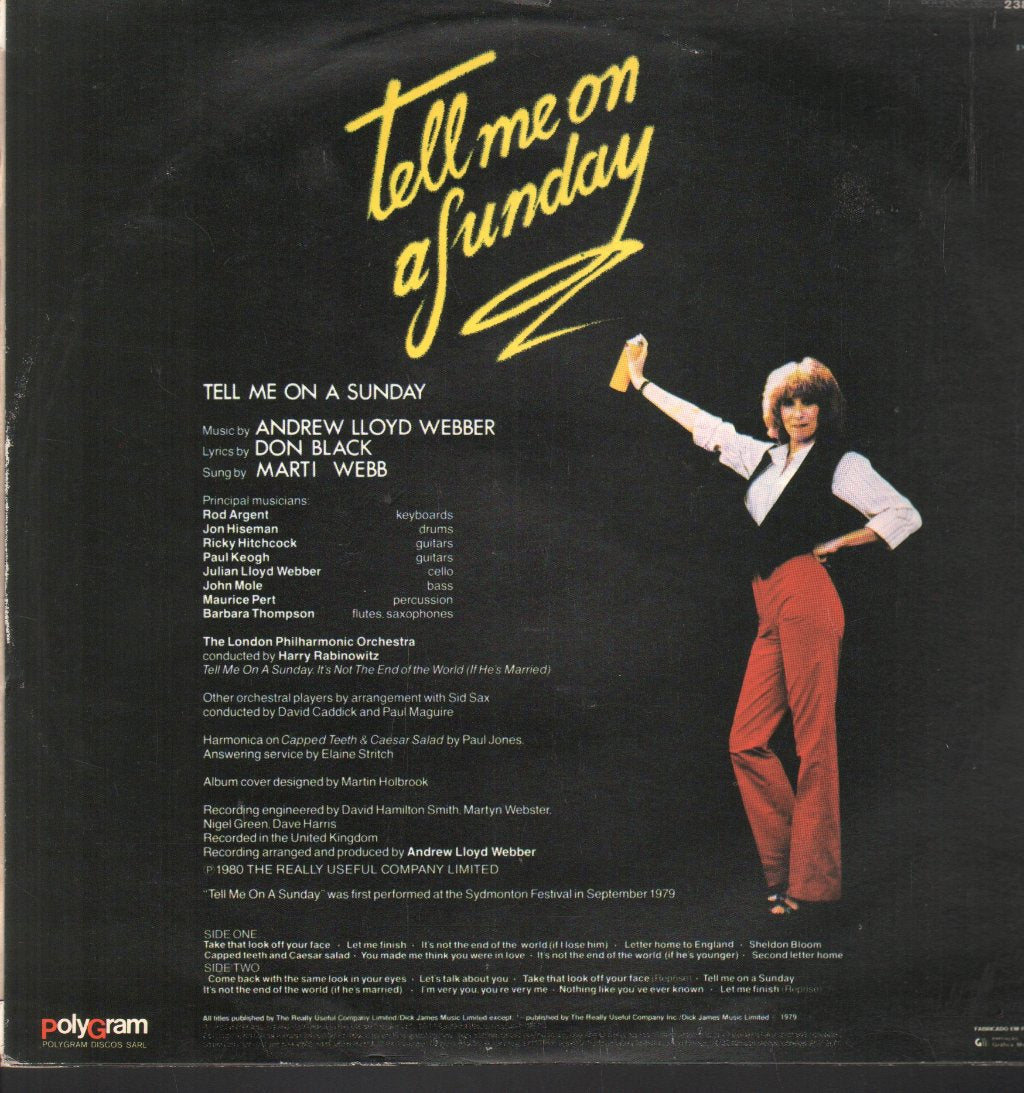 Marti Webb - Tell Me On A Sunday - Lp