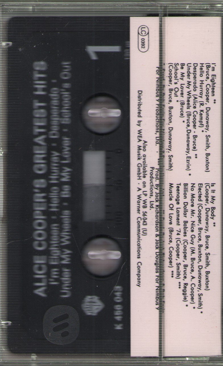 Alice Cooper - Alice Cooper's Greatest Hits - Cassette