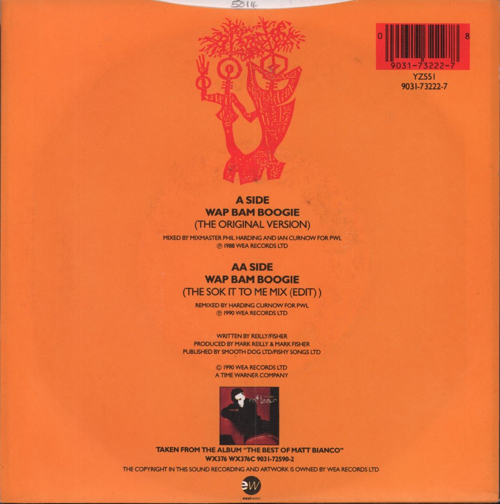 Matt Bianco - Wap Bam Boogie - 7 Inch