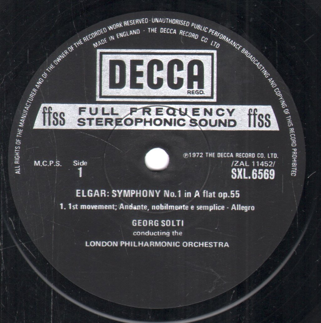 Georg Solti / London Philharmonic Orchestra - Elgar Symphony No.1 - Lp