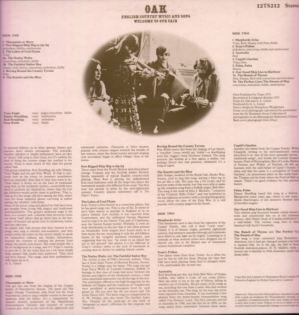 Oak (Folk Group) - Welcome To Our Fair - Lp