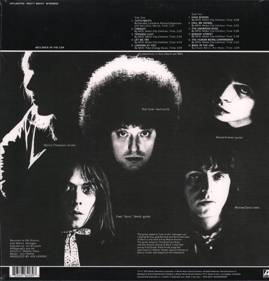 MC5 - Back In The USA - Lp