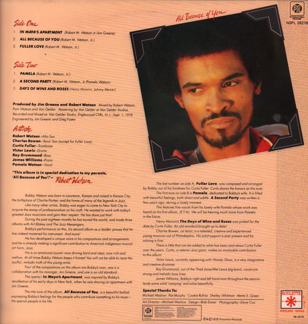 Robert Watson - All Because Of You - Lp