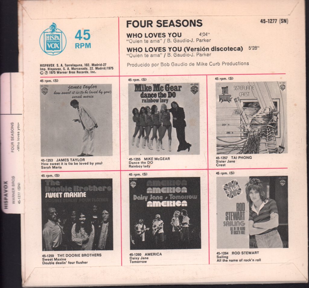 Four Seasons - Who Loves You - 7 Inch