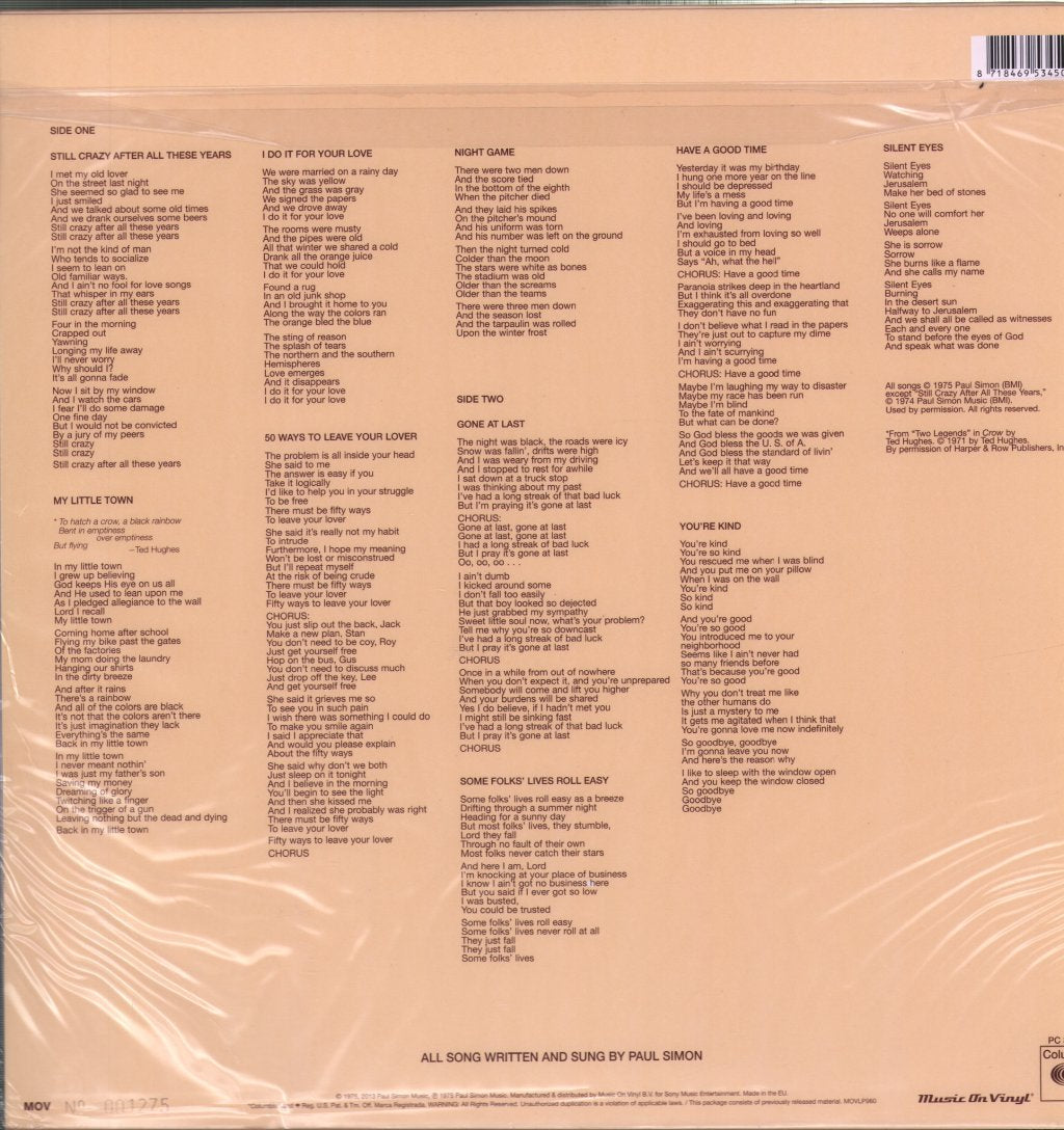 Paul Simon - Still Crazy After All These Years - Lp