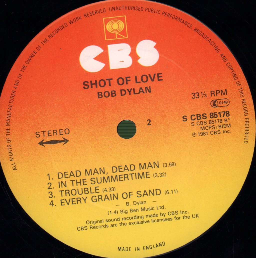 Bob Dylan - Shot Of Love - Lp
