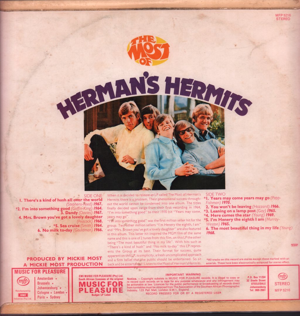 Herman's Hermits - Most Of - Lp