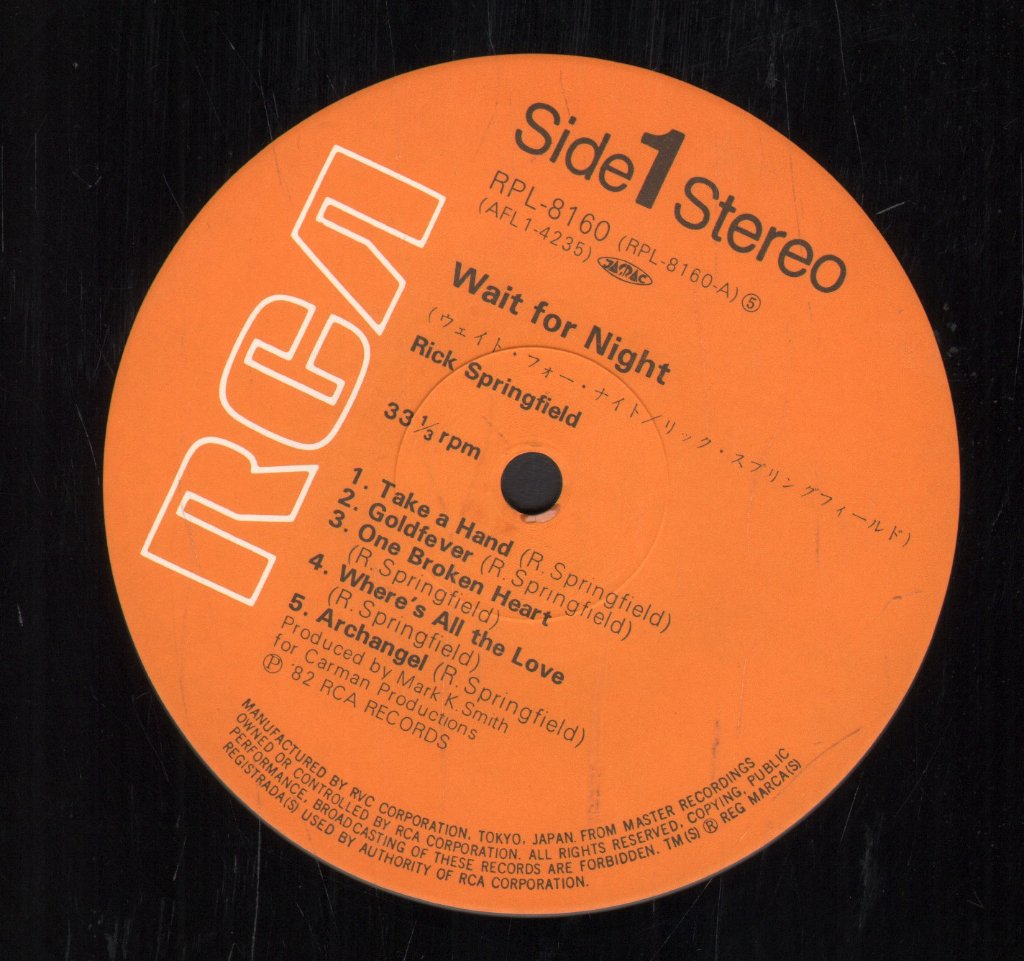 Rick Springfield - Wait For Night - Lp