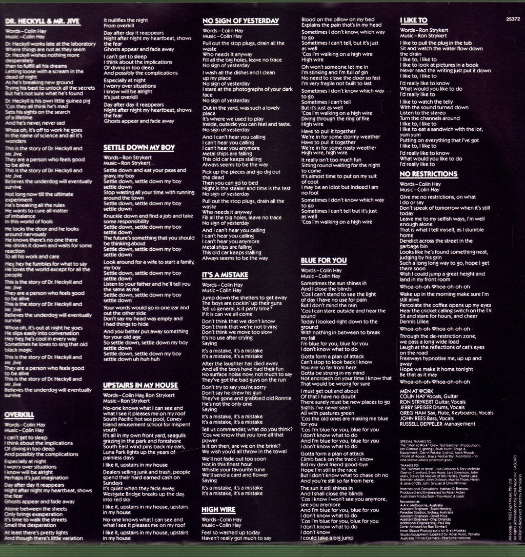 Men At Work - Cargo - Lp
