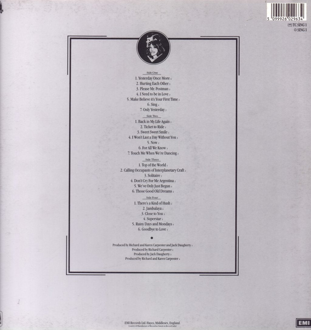 Carpenters - Yesterday Once More - Double Lp