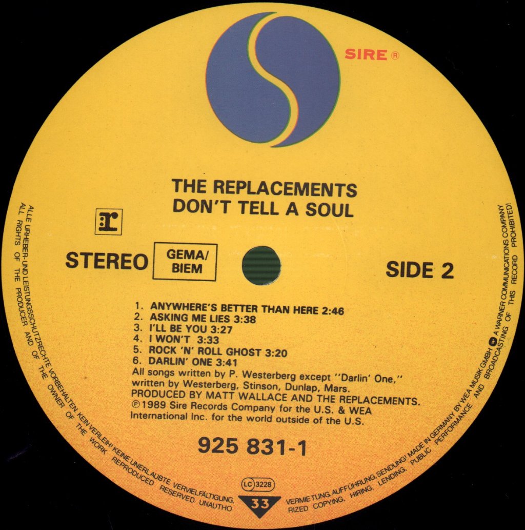 Replacements - Don't Tell A Soul - Lp