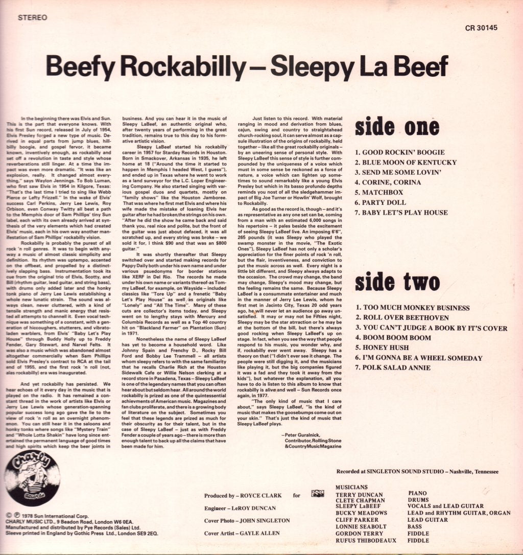 Sleepy Labeef - Beefy Rockabilly - Lp
