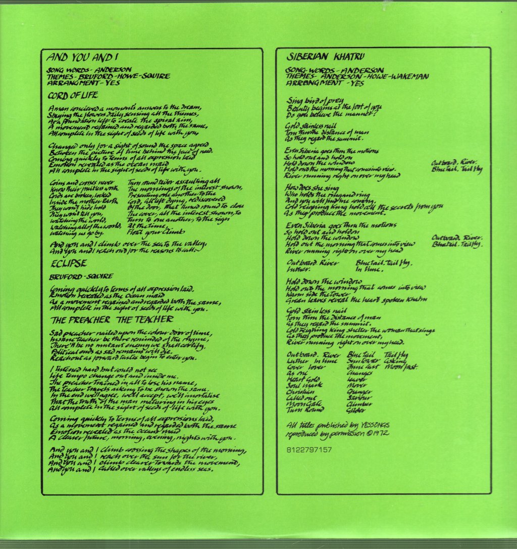 Yes - Close To The Edge - Lp