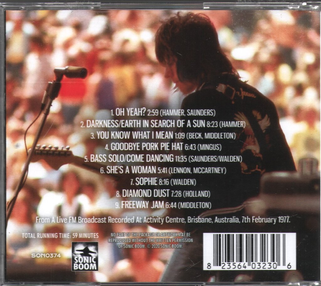Jeff Beck With The Jan Hammer Group - Brisbane 1977: The Australian Broadcast - Cd