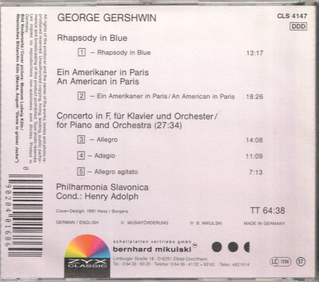 George Gershwin - Rhapsody In Blue / An American In Paris - Cd