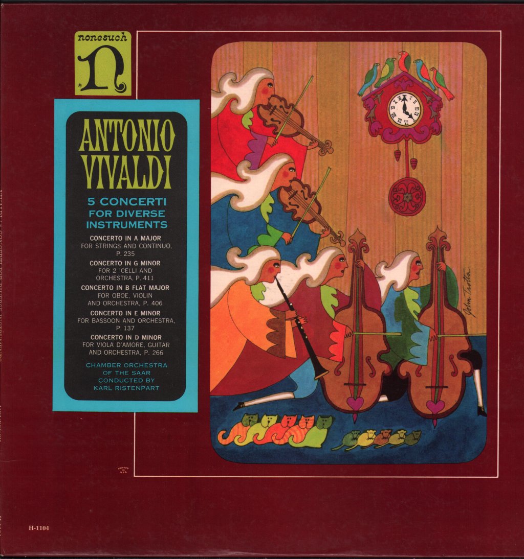 Chamber Orchestra Of The Saar / Karl Ristenpart - Antonio Vivaldi - 5 Concerti For Diverse Instruments - Lp