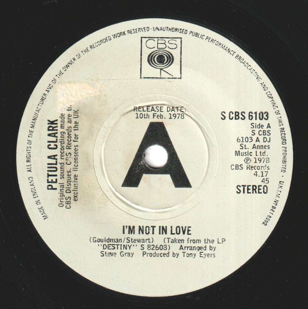 Petula Clark - I'm Not In Love - 7 Inch
