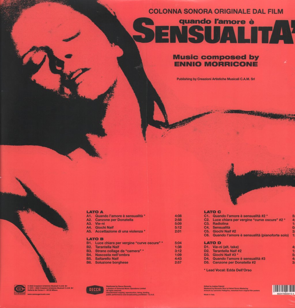 Ennio Morricone - Quando L'amore E Sensualita - Double Lp