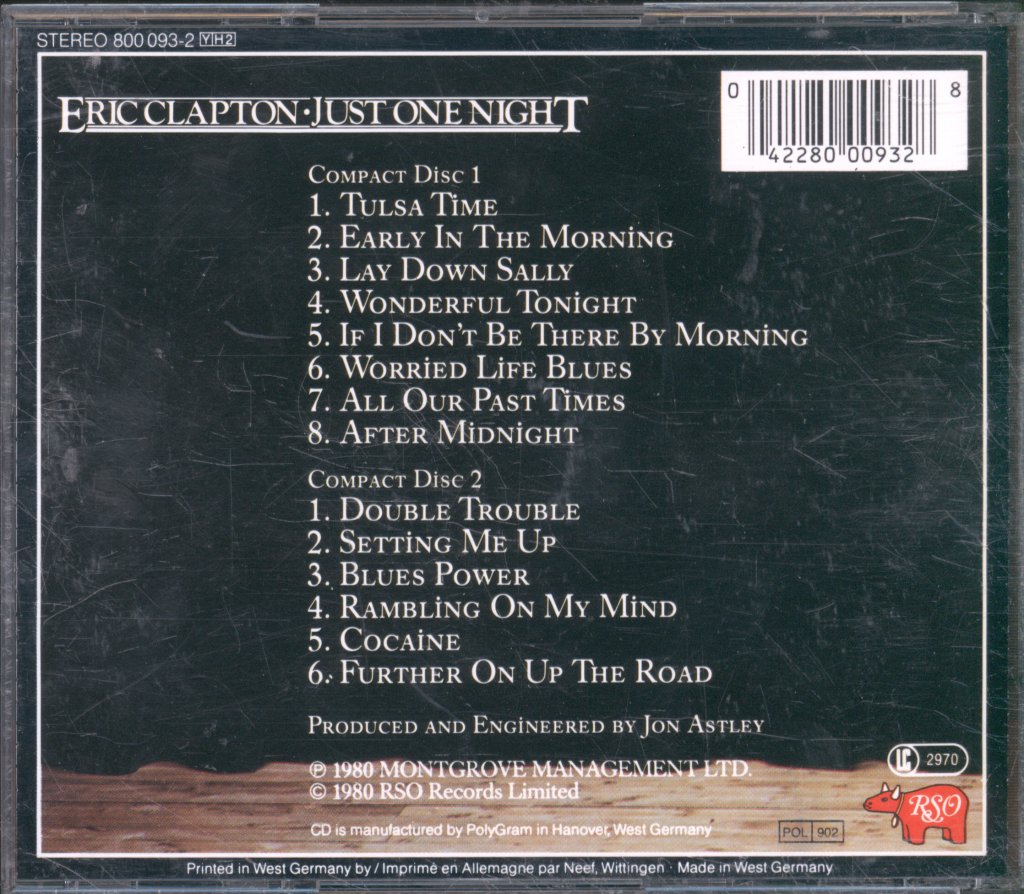 Eric Clapton - Just One Night - Double Cd