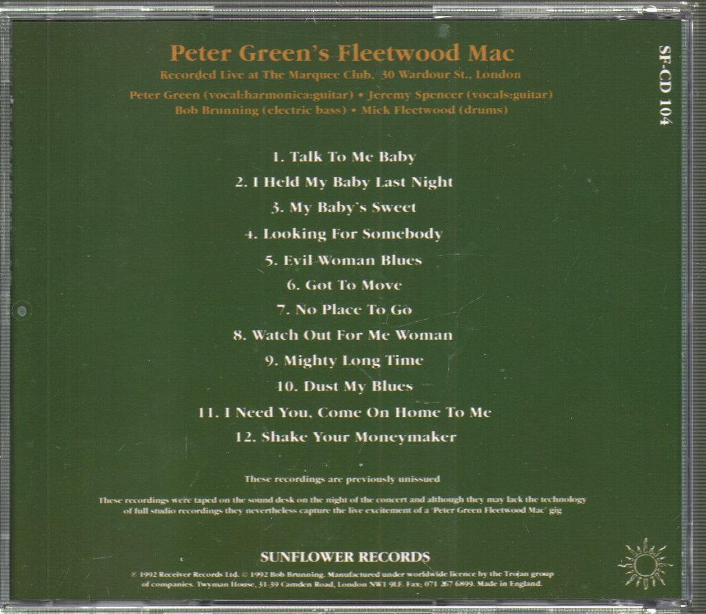 Peter Green's Fleetwood Mac - Live At The Marquee - Cd