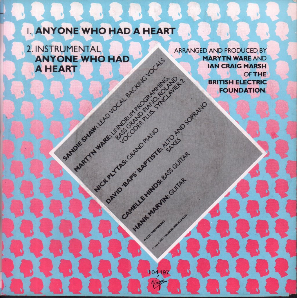 Bef Presents Sandie Shaw - Anyone Who Had A Heart - 7 Inch